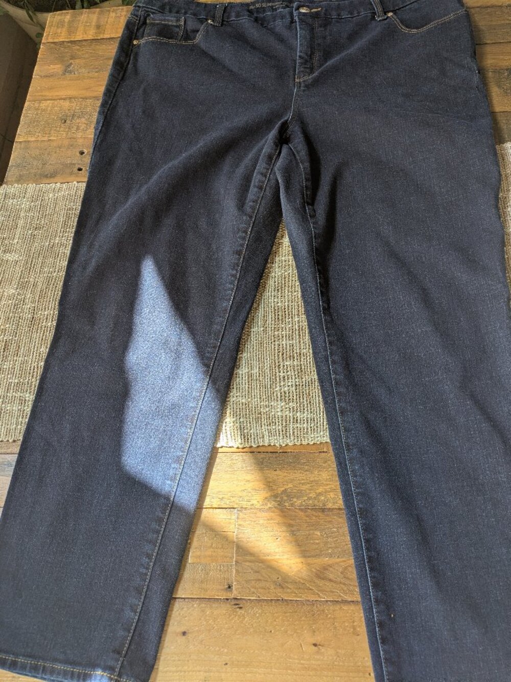 chicos the slimming girlfriend ankle size 3.5 regular dark blue jeans #656